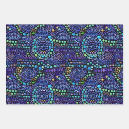 モザイク鮮やかカラフルタイル模様 ラッピングペーパーシート (正面2)