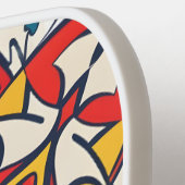 モザイク黄色の赤 ピックルボールラケット (左詳細)