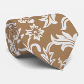 モザイク0白0ً茶色の葉パターン ネクタイ (ロール)