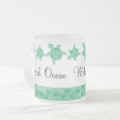 モザイク・ウミガメ フロストグラスマグカップ (正面左)