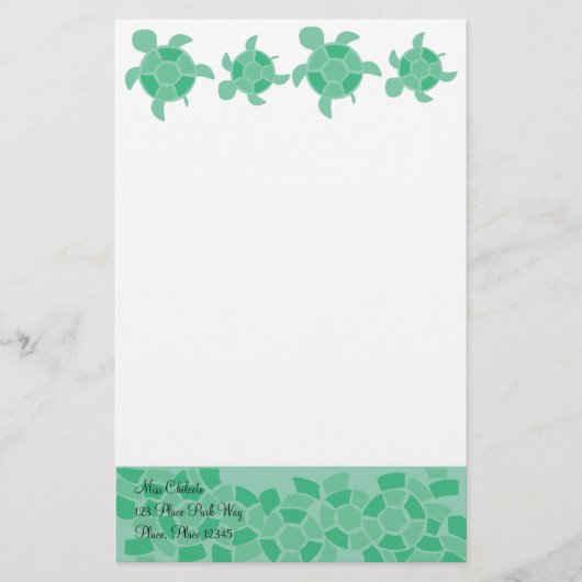 モザイク・ウミガメ 便箋 (正面)