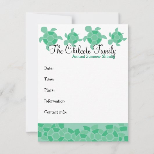 モザイク・ウミガメ 招待状 (正面)