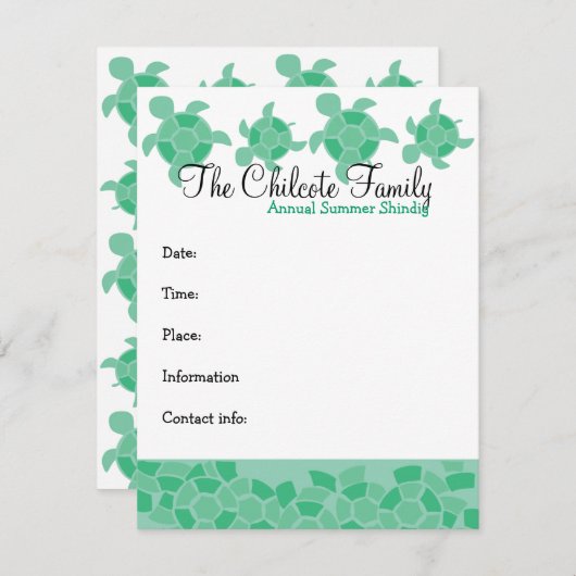 モザイク・ウミガメ 招待状 (正面/裏面)
