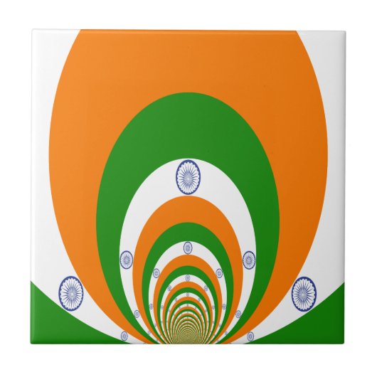 モザイク・オブ・マジェシー：インド国旗の万華鏡のように千変万化するパターン タイル (正面)