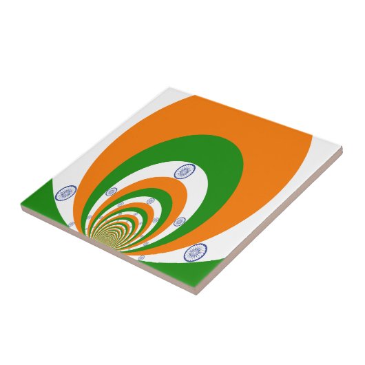 モザイク・オブ・マジェシー:インド国旗の万華鏡のように千変万化するパターン タイル (側面)