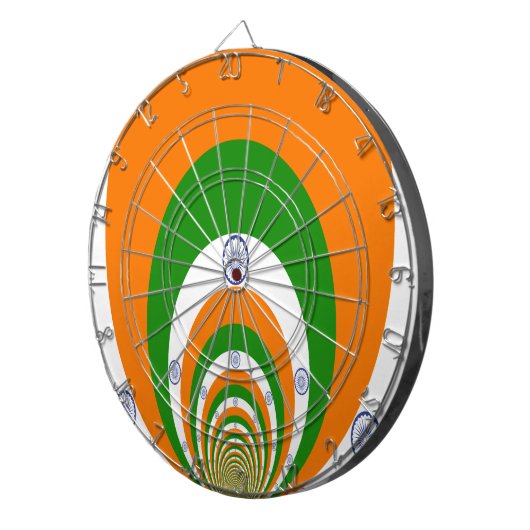 モザイク・オブ・マジェシー:インド国旗の万華鏡のように千変万化するパターン ダーツボード (正面右)