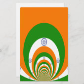 モザイク・オブ・マジェシー:インド国旗の万華鏡のように千変万化するパターン 便箋 (正面/裏面)