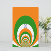 モザイク・オブ・マジェシー:インド国旗の万華鏡のように千変万化するパターン 便箋 (スタンド正面)