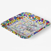 モザイク&カラフルおもしろいこんにちは30歳の誕生日 ペーパープレート (傾斜あり)