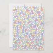 モザイク&カラフルおもしろいこんにちは40歳の誕生日 招待状 (裏面)