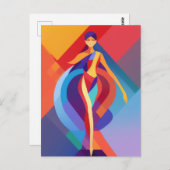 モザイク,カラフル女性,ベクトルデザイン ポストカード (正面/裏面)