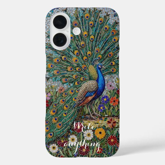 モザイク・クジャクの庭園 アーティスティックiPhoneケース Case-Mate iPhoneケース (裏面)