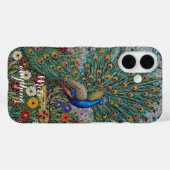 モザイク・クジャクの庭園 アーティスティックiPhoneケース Case-Mate iPhoneケース (裏面 (横))