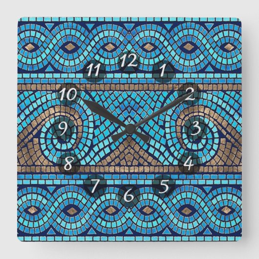 モザイク スクエア壁時計 (正面)