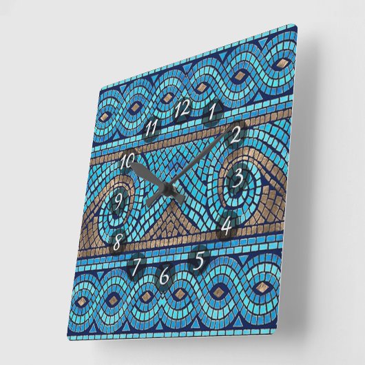 モザイク スクエア壁時計 (傾斜)