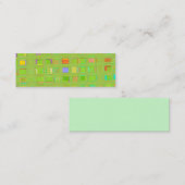 モザイク・タイルのカスタムなデジタル若草色のガラス芸術 スキニー名刺 (正面/裏面)