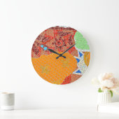 モザイク・タイルのfaienceによって壊される部分の砥石のパズルのcol ラージ壁時計 (ホーム)