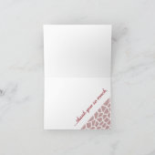 モザイク・タイルのUの一突き色のブラウンのキリンのプリント サンキューカード (内部)