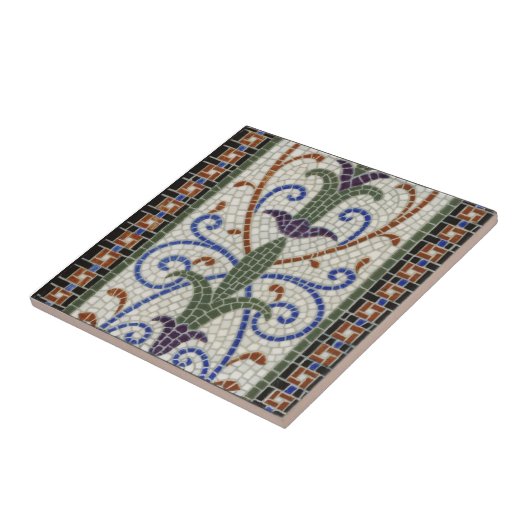 モザイク・タイルc1890のヴィンテージのデザイン タイル (側面)