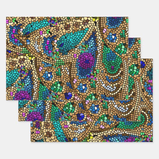 モザイク ラッピングペーパーシート (セット)