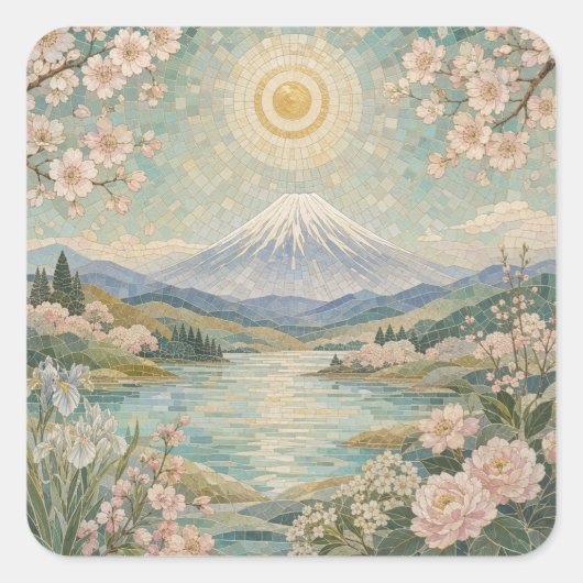 モザイク 春の静けさ スクエアシール (正面)
