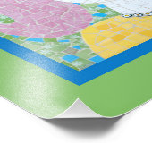 モザイク – 緑と青のイングリッド縁ど フォトプリント            (角)