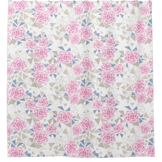 モザイク、花 シャワーカーテン (正面)