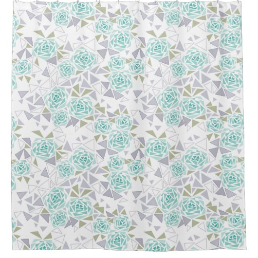 モザイク、花 シャワーカーテン (正面)