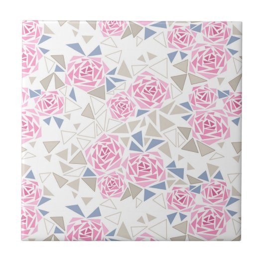 モザイク、花 タイル (正面)