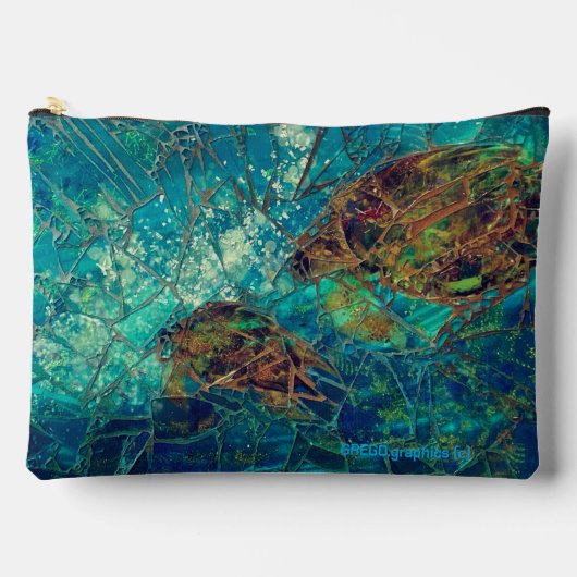 モザイクLgジッパー_バッグカメIndigenosity Acces アクセサリーポーチ (正面)