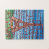 モザイズ絵を描エッフェルタワージグソーパズル ジグソーパズル (横)