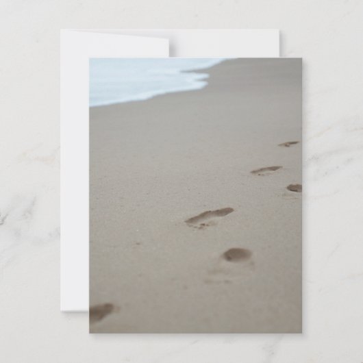 モザンビークのビーチの足跡 ノートカード (正面)