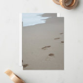 モザンビークのビーチの足跡 ノートカード (正面/裏面インサイチュ)