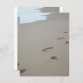 モザンビークのビーチの足跡 ノートカード (正面/裏面)