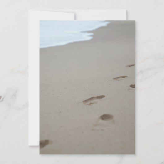 モザンビークの白いビーチの足跡 サンキューカード (正面)