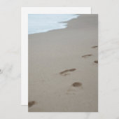 モザンビークの白いビーチの足跡 サンキューカード (正面/裏面)