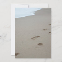 モザンビークの白いビーチの足跡 サンキューカード