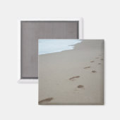 モザンビークの白いビーチの足跡 マグネット (正面/裏面)