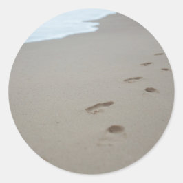 モザンビークの白いビーチの足跡 ラウンドシール