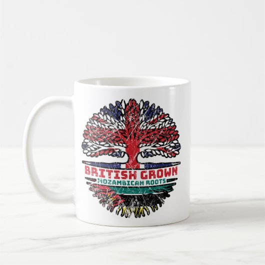 モザンビークモザンビーク英国ツリールーツ国旗 コーヒーマグカップ (左)