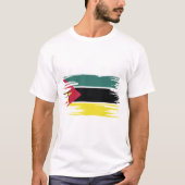 モザンビーク国旗のブラシアート Tシャツ (正面)