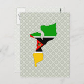 モザンビーク国旗の地図フルサイズ ポストカード (正面/裏面)