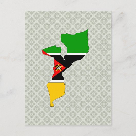 モザンビーク国旗の地図フルサイズ ポストカード (正面)