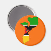 モザンビーク国旗の地図 マグネット (正面/裏面)