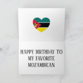 モザンビーク国旗の愛国的誕生日 カード (内部)