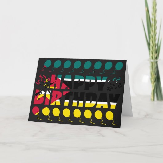 モザンビーク国旗の愛国的誕生日 カード (正面)