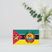 モザンビーク国旗&エンブレム 名刺 (スタンド正面)
