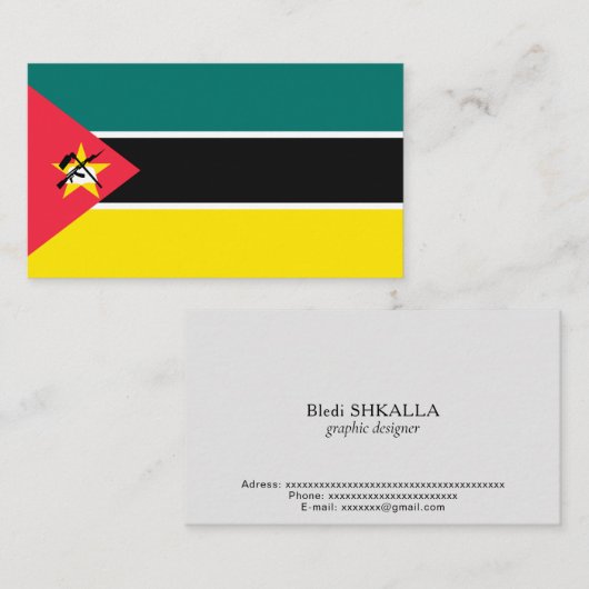 モザンビーク国旗 名刺 (正面/裏面)