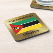 モザンビーク国旗+文字コースター コースター (左側)