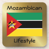 モザンビーク国旗+文字コースター コースター (正面)
